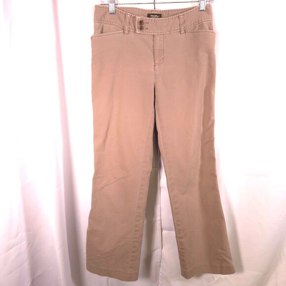 Eddie Bauer Womens 4 30x29 Beige Vashon Fit Straight Leg Pants Trousers - Picture 1 of 7